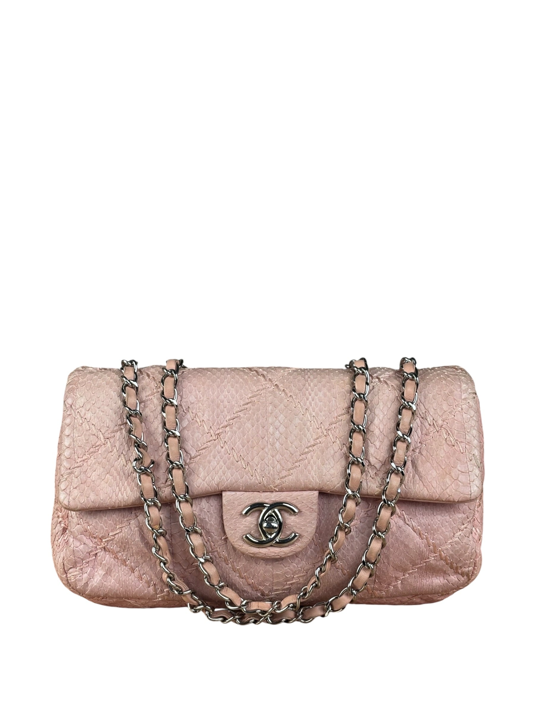 Chanel Pink Leather Small Unlimited Stitch Flap Shoulder Bag 1999