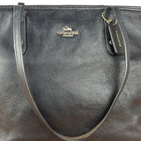 Coach Black Leather City Zip Tote Bag