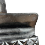 Chanel CC Black Patent Quilted Flap Briefcase Handbag '95