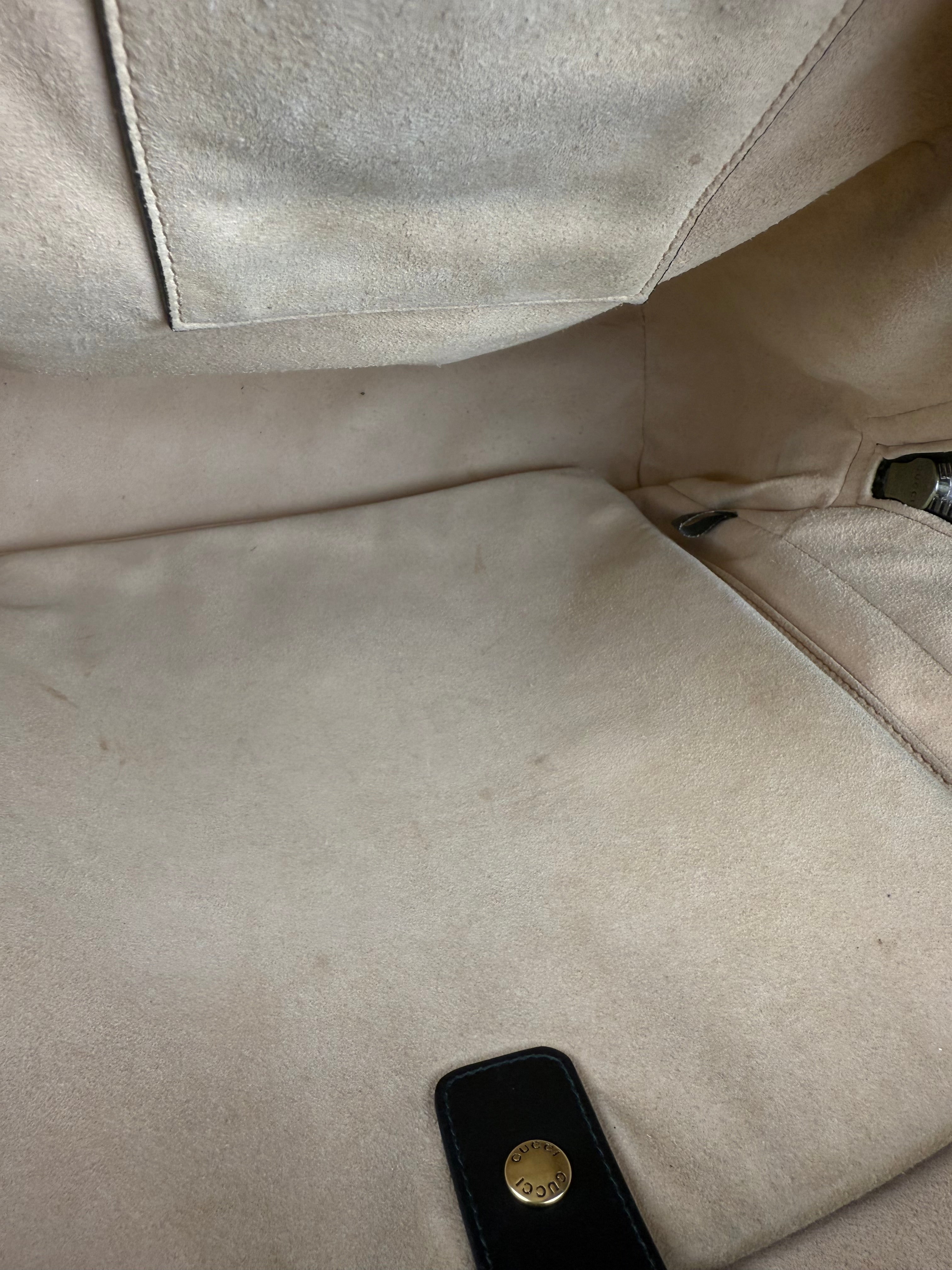 Gucci Black Chevron Leather Backpack