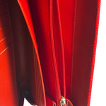 Chanel Red Patent Leather Embossed Camellia Zip-Around Wallet 2010