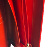 Chanel Red Patent Leather Embossed Camellia Zip-Around Wallet 2010