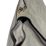 Celine Grey Suede/Leather Crocodile Embossed Trapeze Two-Way Bag