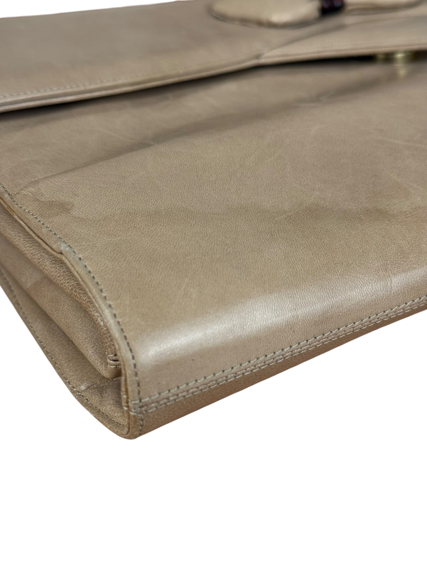 Bally Leather Bow Clutch