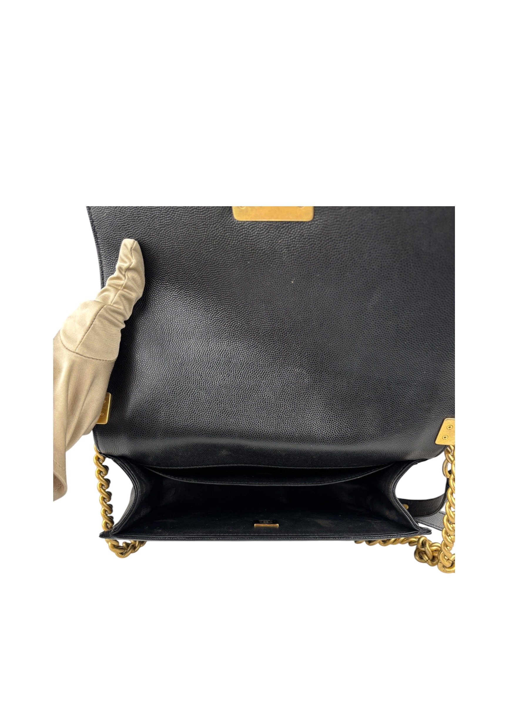 Chanel Black Caviar Leather Boy Bag