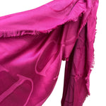 Valentino Magenta Garavani Monogram Jacquard Fringe Scarf Shawl
