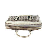Gucci Leather Trim Monogram Canvas Web Stripe Tote Bag