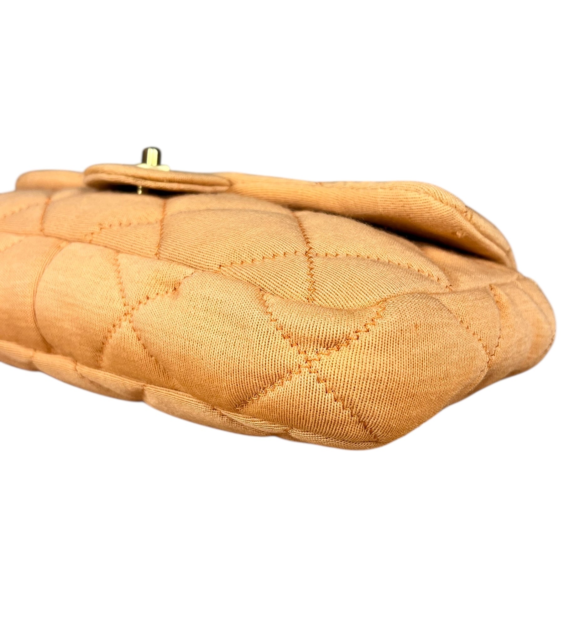 Chanel CC Flap Bag Peach Jersey Quilt