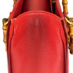 Gucci Red Leather Diana Bamboo Handle Tote