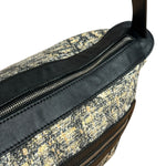 Chanel Black/Beige Tweed Clover Hobo Shoulder Bag '05-'06