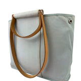 Hermes Light Blue Canvas Leather Trim Cabag Elan Tote