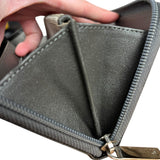 Chanel Caviar Leather Grey Zip Wallet