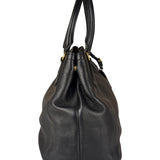 Prada Black Leather Vitello Daino 2Way Handbag