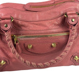 Balenciaga Pink Lambskin Velo Moto Two-Way Bag