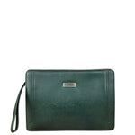 Burberry Dark Green Saffiano Leather Clutch