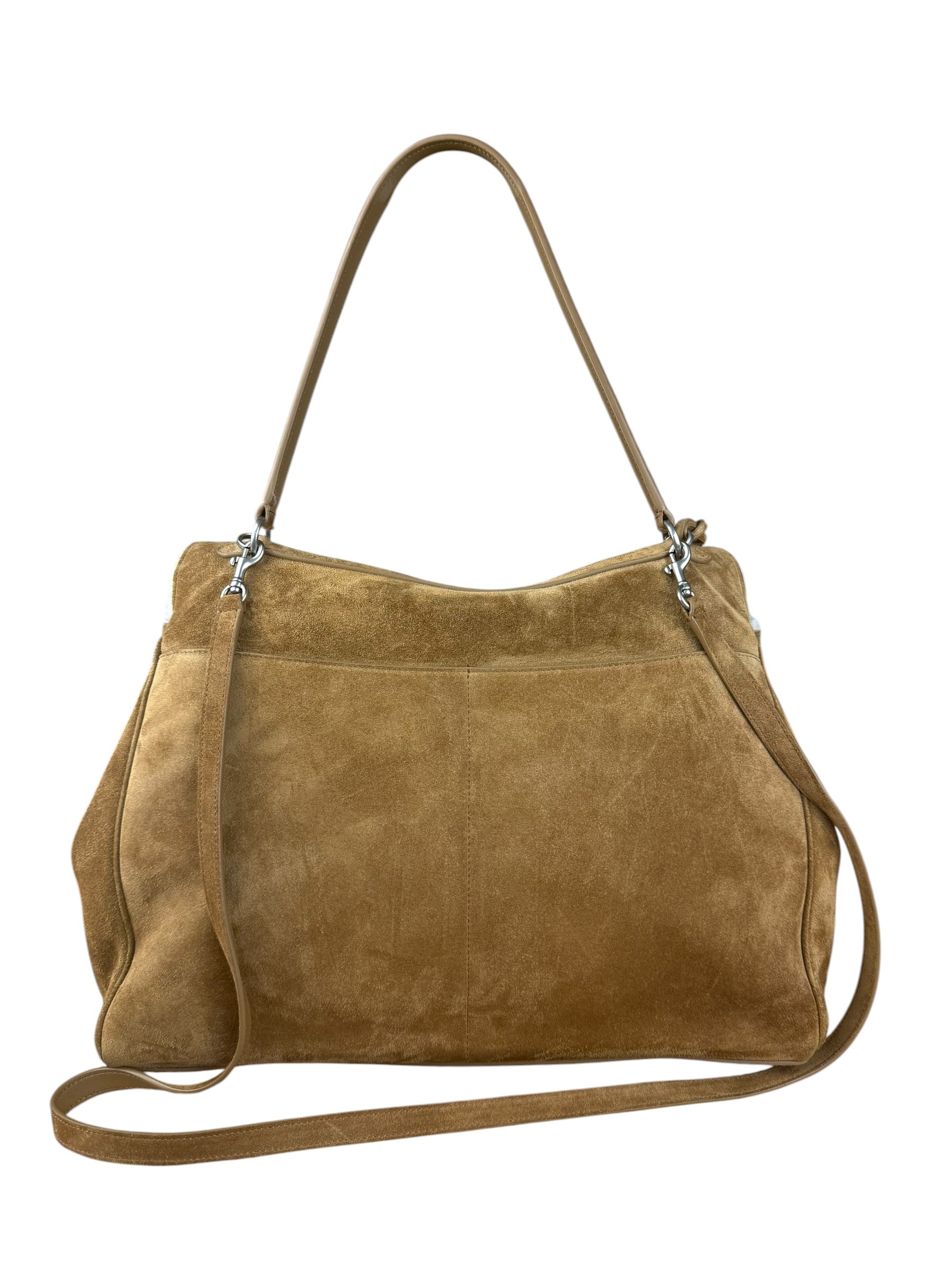 Balenciaga Rodeo Handbag Suede/Fleece Brown