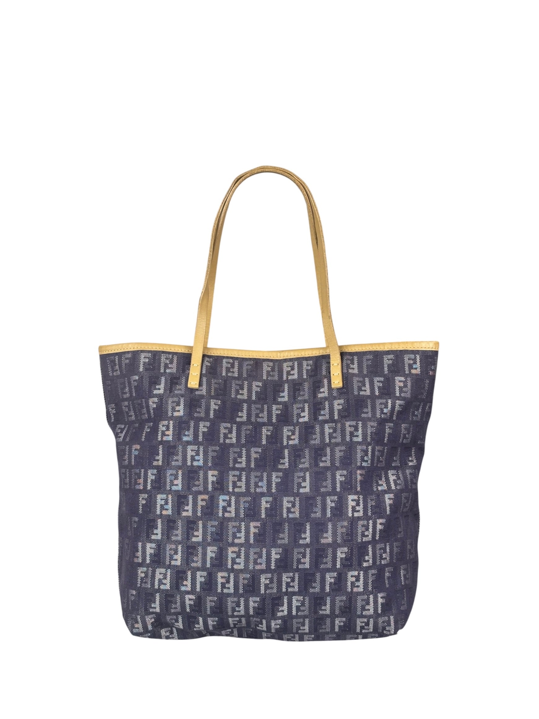 Fendi Purple Denim Roll Zucchino Tote