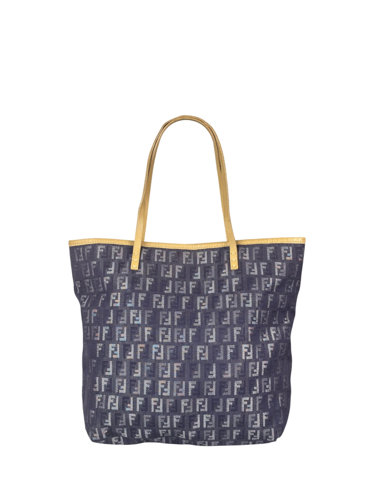 Fendi Purple Denim Roll Zucchino Tote