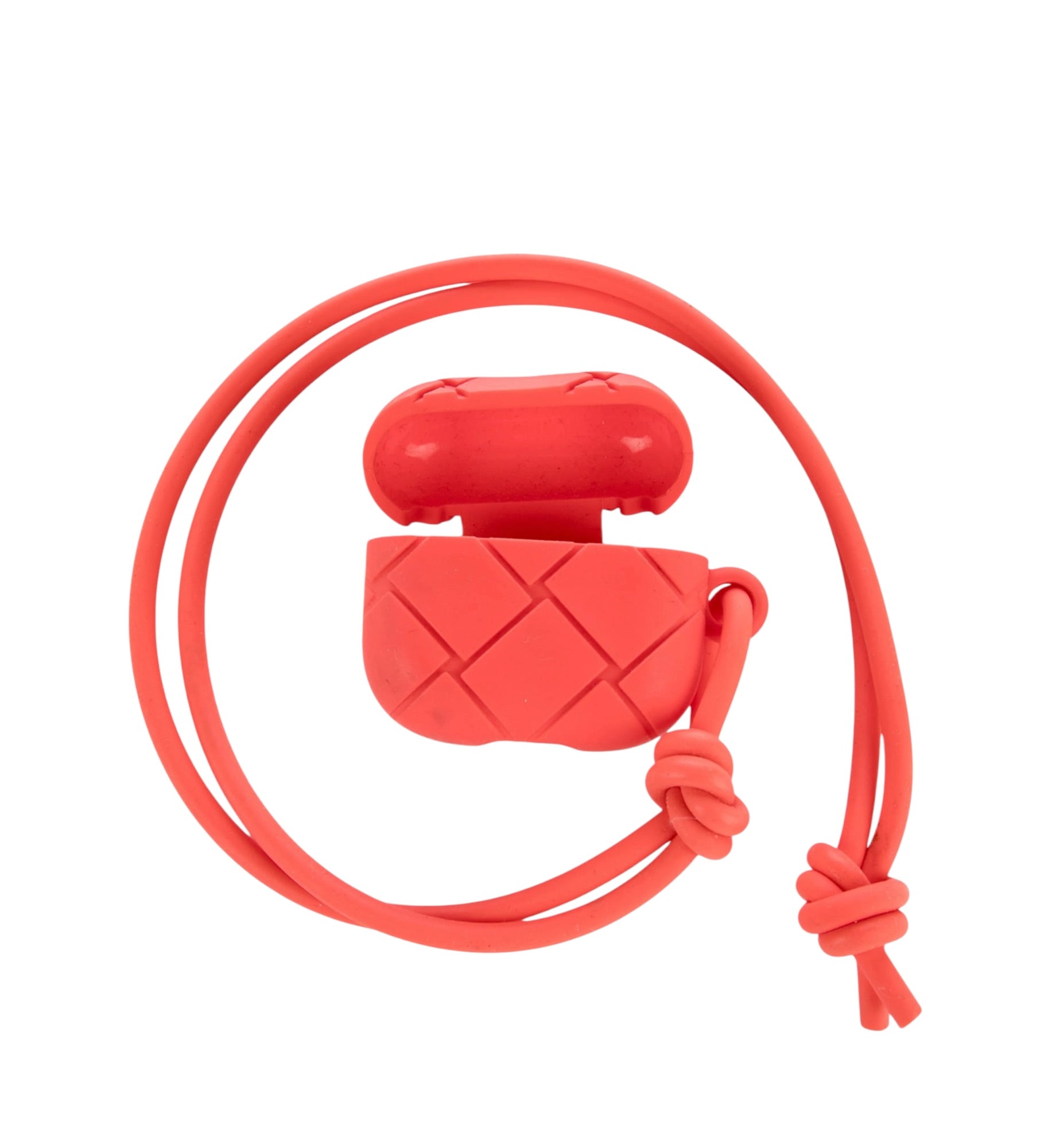 Bottega Rubberized Intrecciato AirPods Case Orange