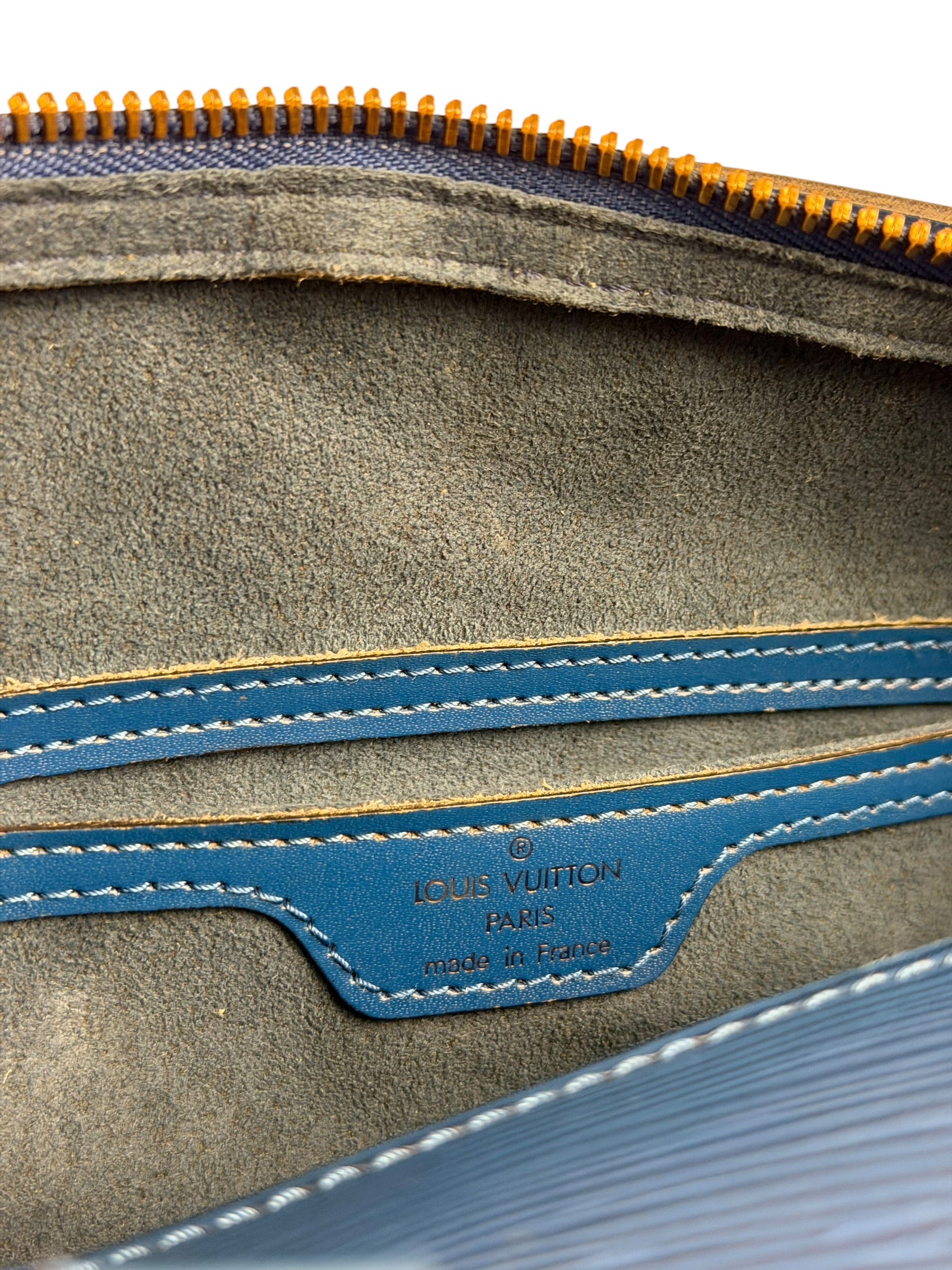 Louis Vuitton Blue Epi Soufflot Handbag