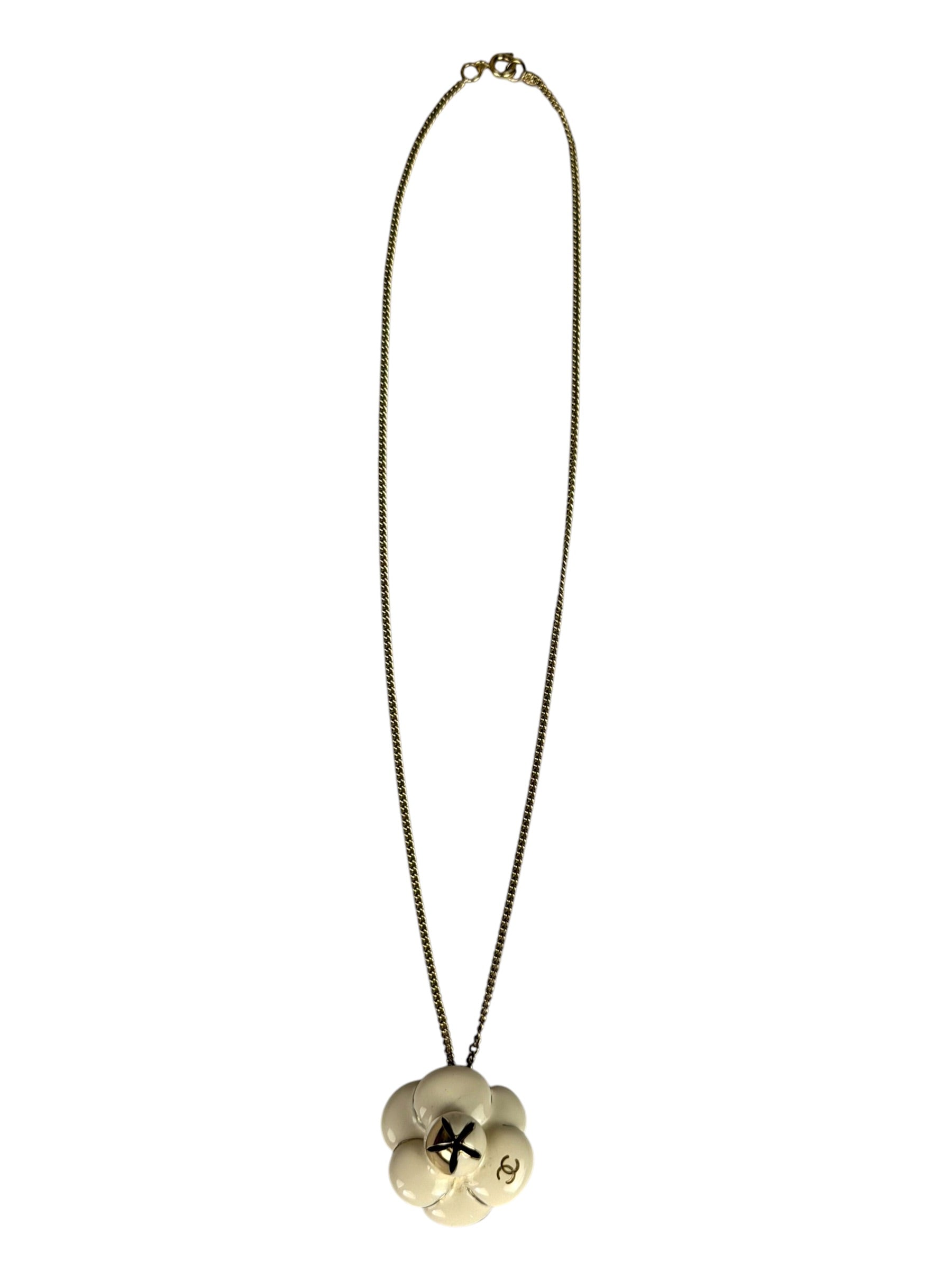 Chanel Vintage Camellia Pendant Necklace