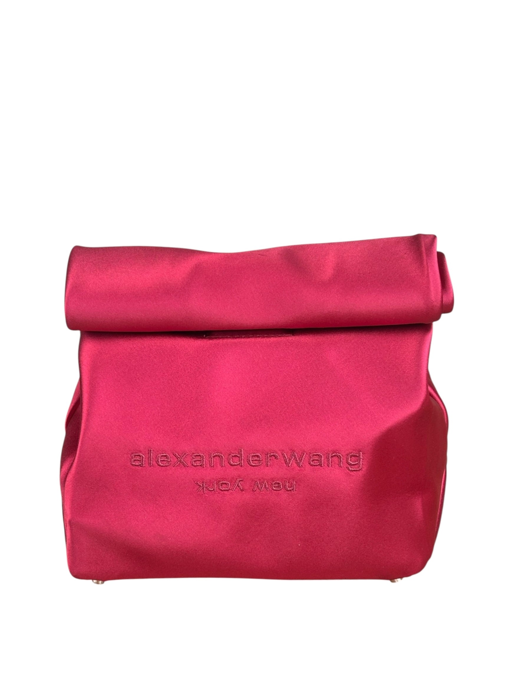 Alexander Wang Fuchsia Pink Satin Lunch Clutch