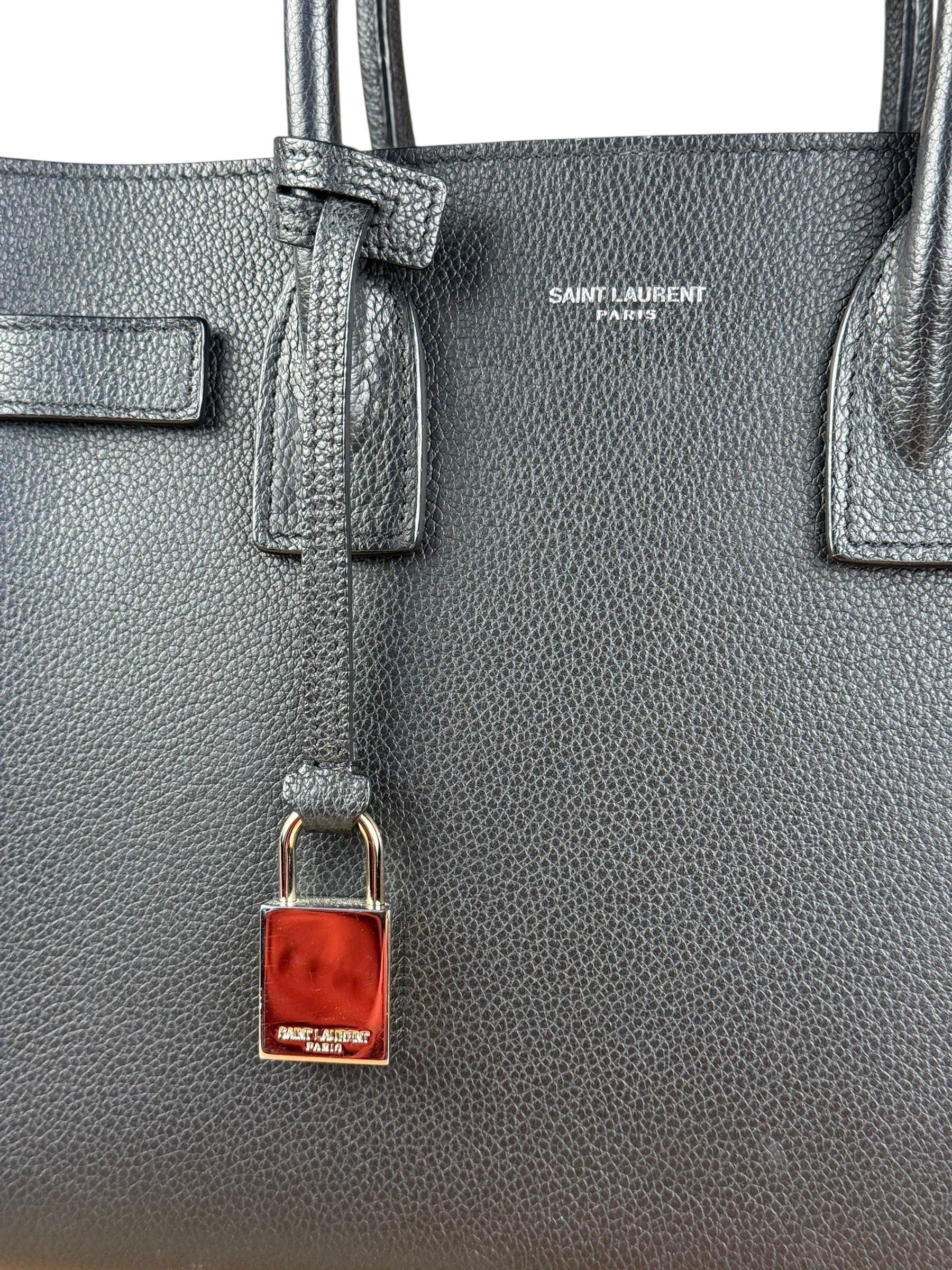 Saint Laurent Sac de Jour Baby 2Way Black Grained Leather