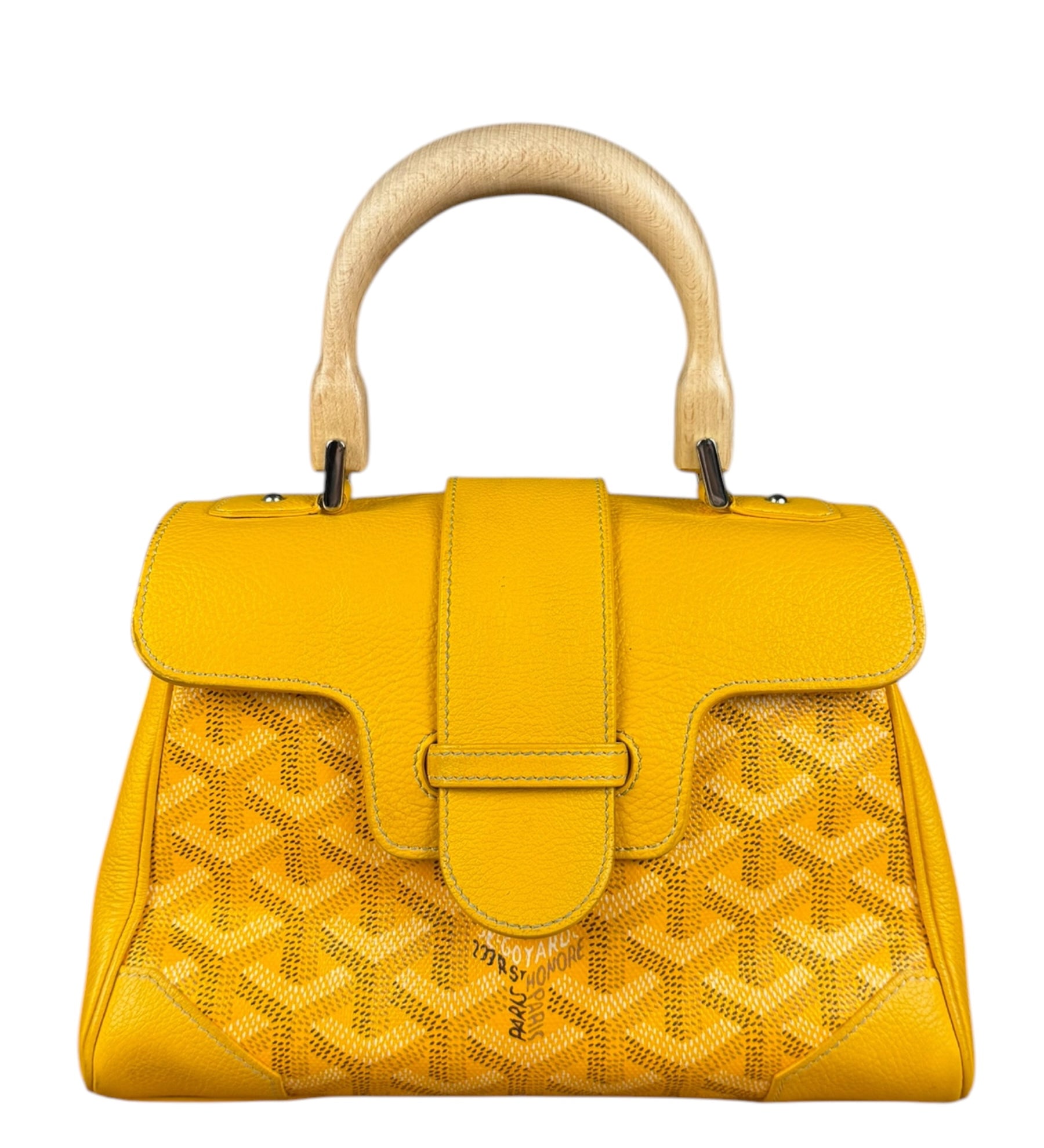 Goyard Mini Goyardine Soft Saigon Top Handle Bag Yellow