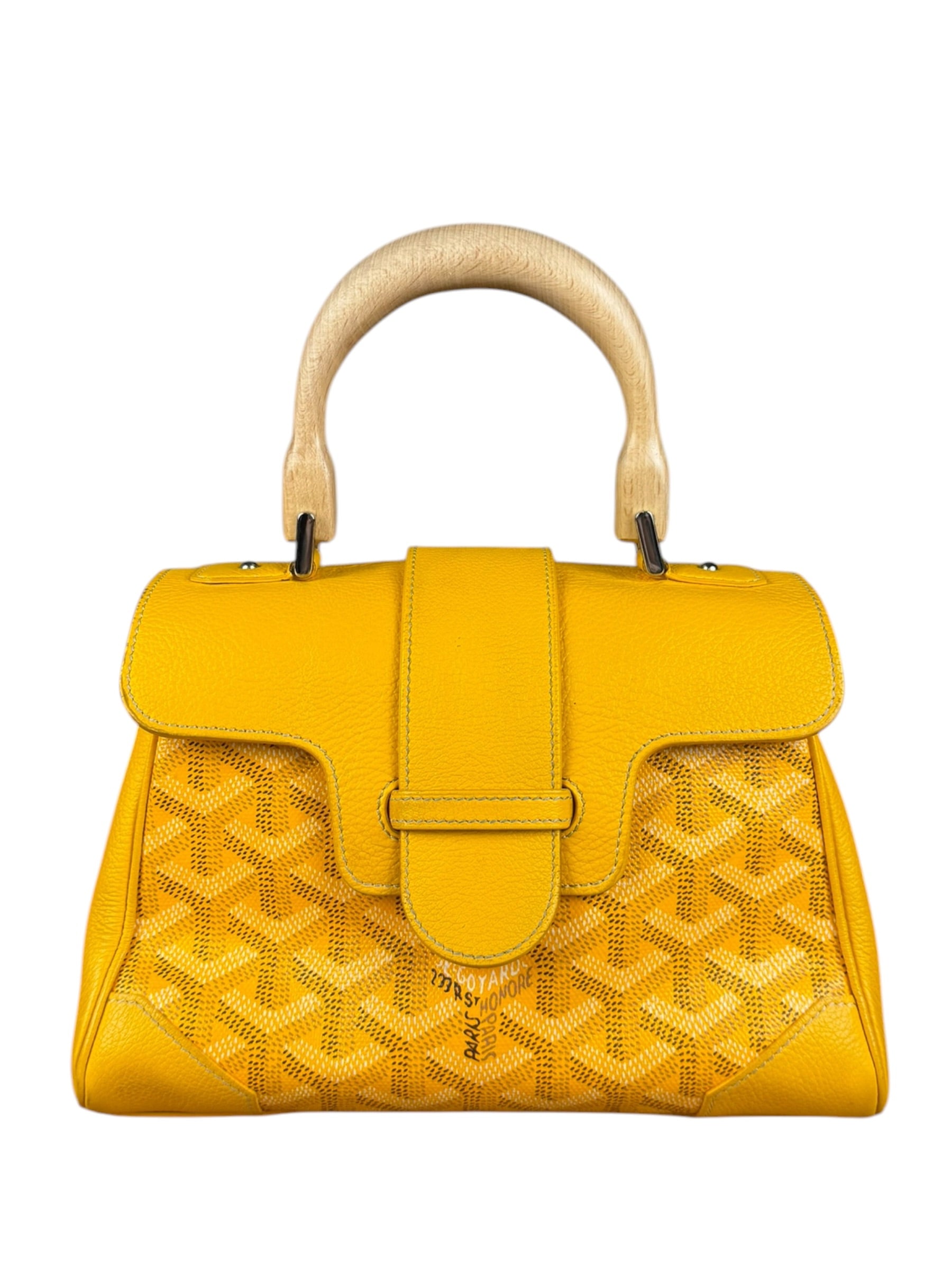 Goyard Mini Goyardine Soft Saigon Top Handle Bag Yellow
