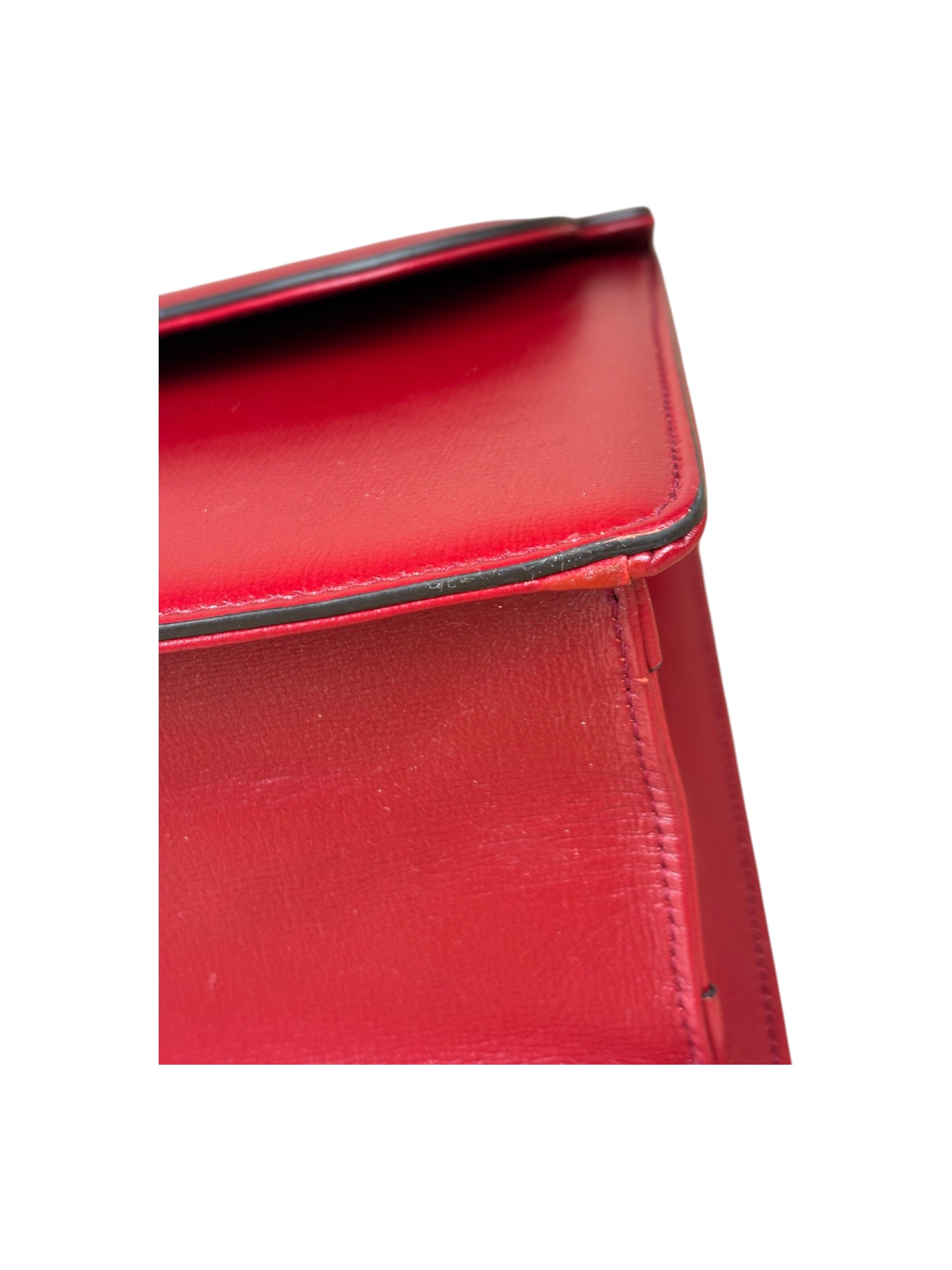 Gucci Red Leather GG Ring Shoulder Bag