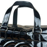 Chanel Black Patent Chocolate Bar Bowler Bag 2002