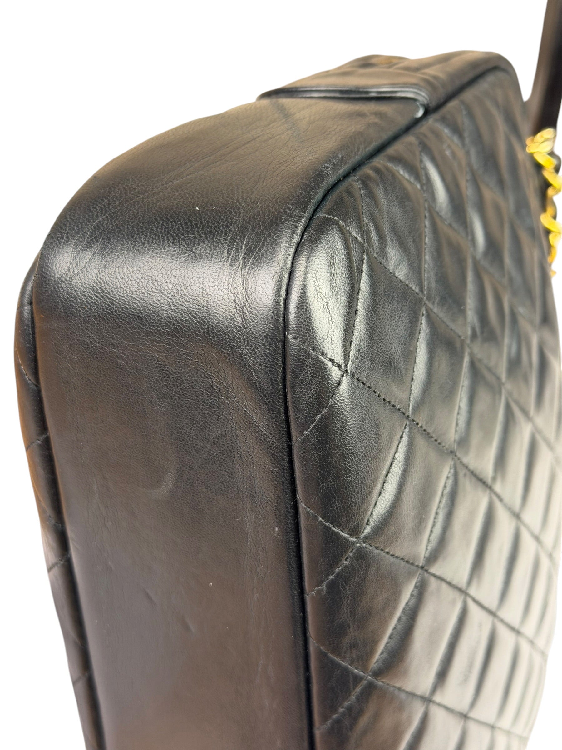 Chanel Black Quilted Lambskin Camera Bag 1989