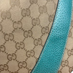 Gucci GG Vintage Canvas Turquoise Trim Hobo Bag