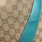 Gucci GG Vintage Canvas Turquoise Trim Hobo Bag