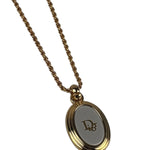 Christian Dior Vintage Gold-Tone Oval Pendant Necklace