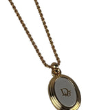 Christian Dior Vintage Gold-Tone Oval Pendant Necklace