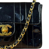 Chanel Black Patent Mademoiselle Single Flap Bag '95