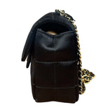 Chanel Black Satin Chocolate Bar Mini Chain Flap Bag 2010