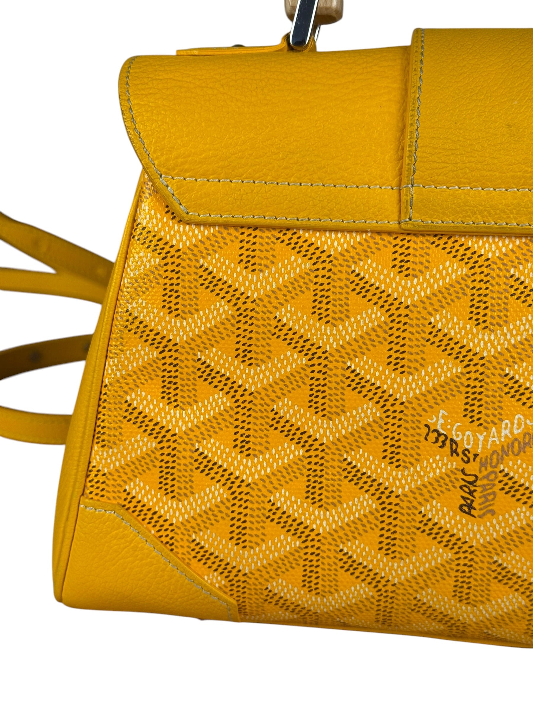 Goyard Mini Goyardine Soft Saigon Top Handle Bag Yellow