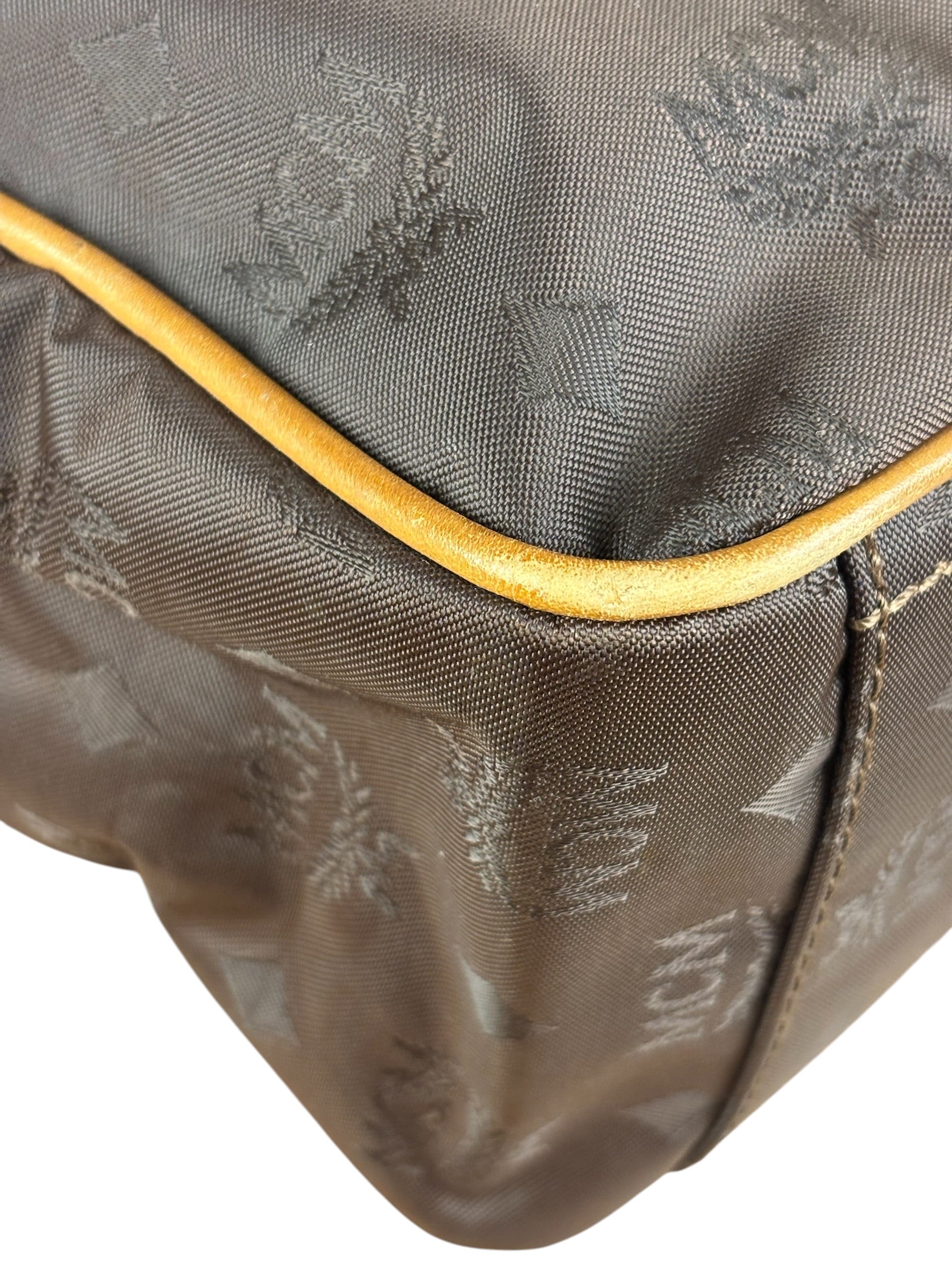 MCM Brown Nylon/Leather Visetos Monogram Shoulder/Tote Bag