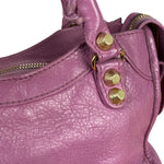 Balenciaga Purple Leather Velo Moto Two-Way Bag