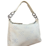 Chanel Light Washed Denim CC Canvas Logo Shoulder Bag 2002