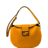 Fendi Orange Leather Small Croissant Hobo Bag