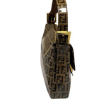 Fendi Brown Vinyl Zucca Baguette