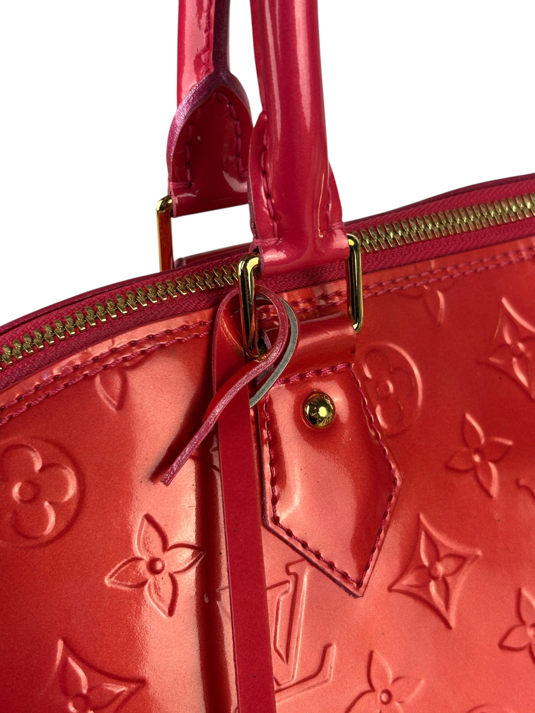 Louis Vuitton Apple Red Vernis Alma Handbag GM