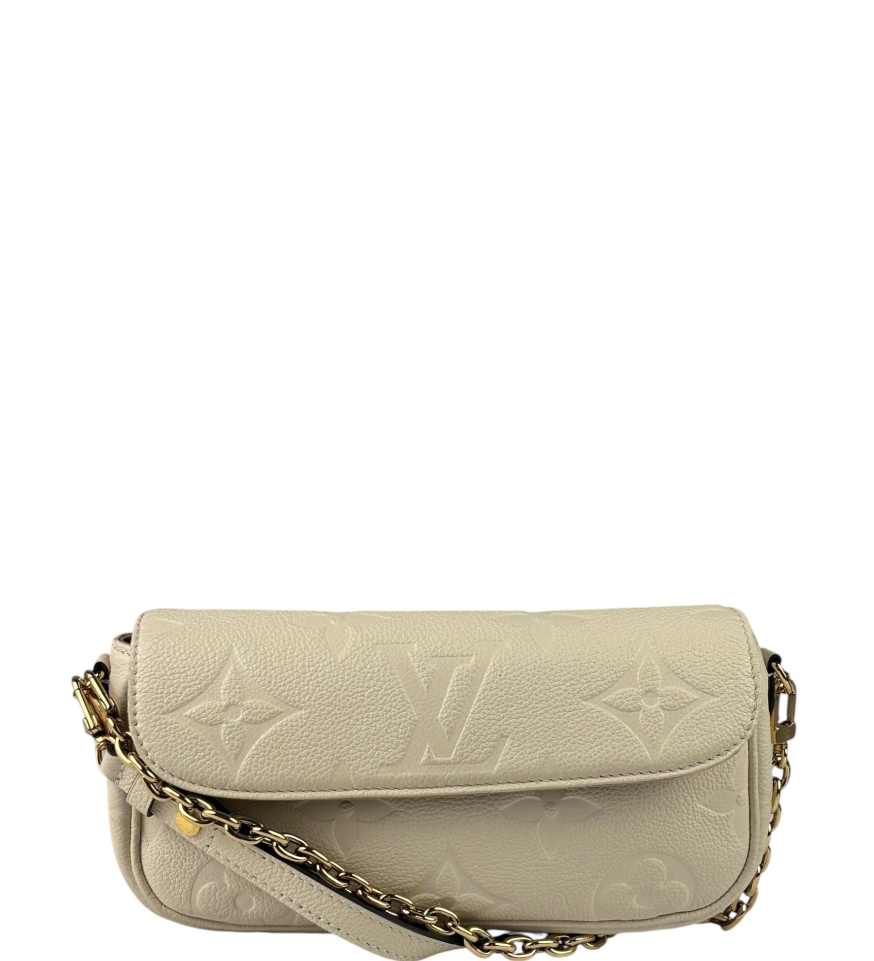 Louis Vuitton Ivory Empreinte Monogram Leather Chain Ivy Pochette