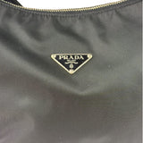 Prada Black Leather Trim/Tessuto Nylon  Shoulder Bag