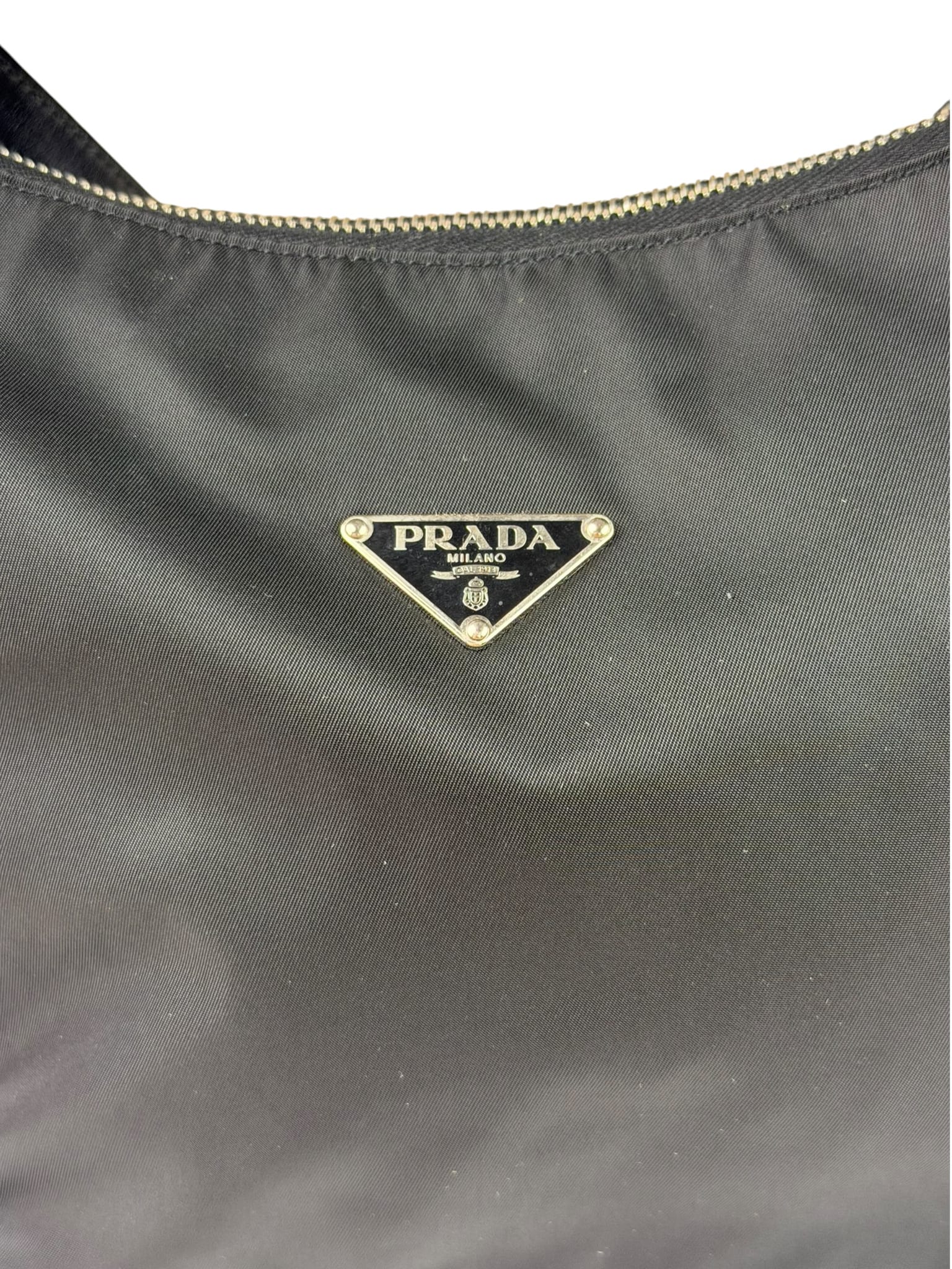 Prada Black Leather Trim/Tessuto Nylon  Shoulder Bag