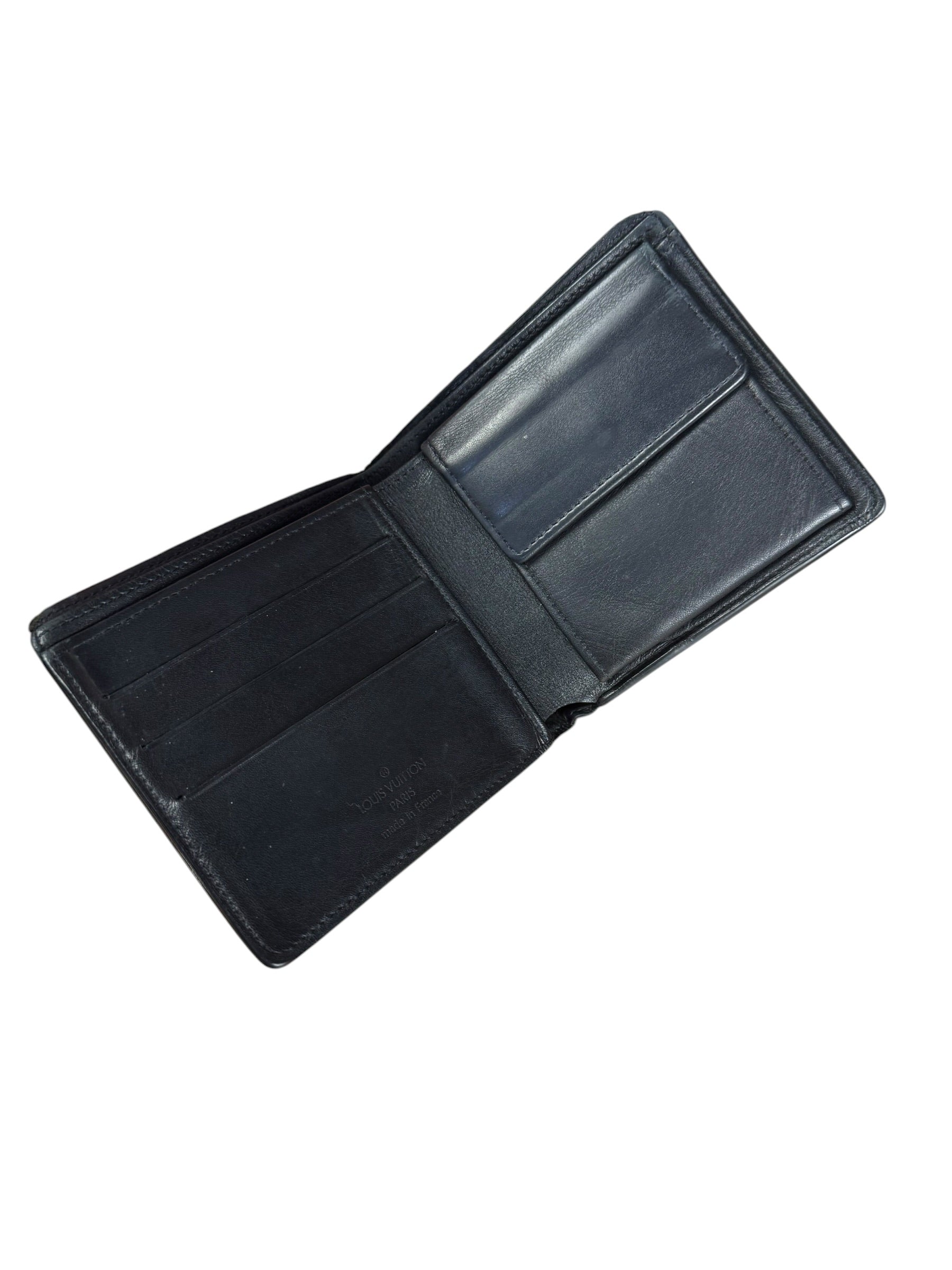 Louis Vuitton Black Leather Bi-Fold Wallet