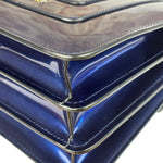 Bvlgari Shiny Blue Patent Leather Serpenti Forever Two-Way Bag